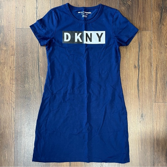 DKNY blue T-shirt dress SZ MED - Picture 1 of 4